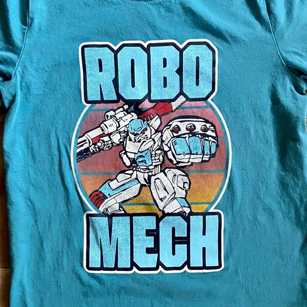 OshKosh Boys Blue Teal Originals Graphic Robo Mech Tee Shirt